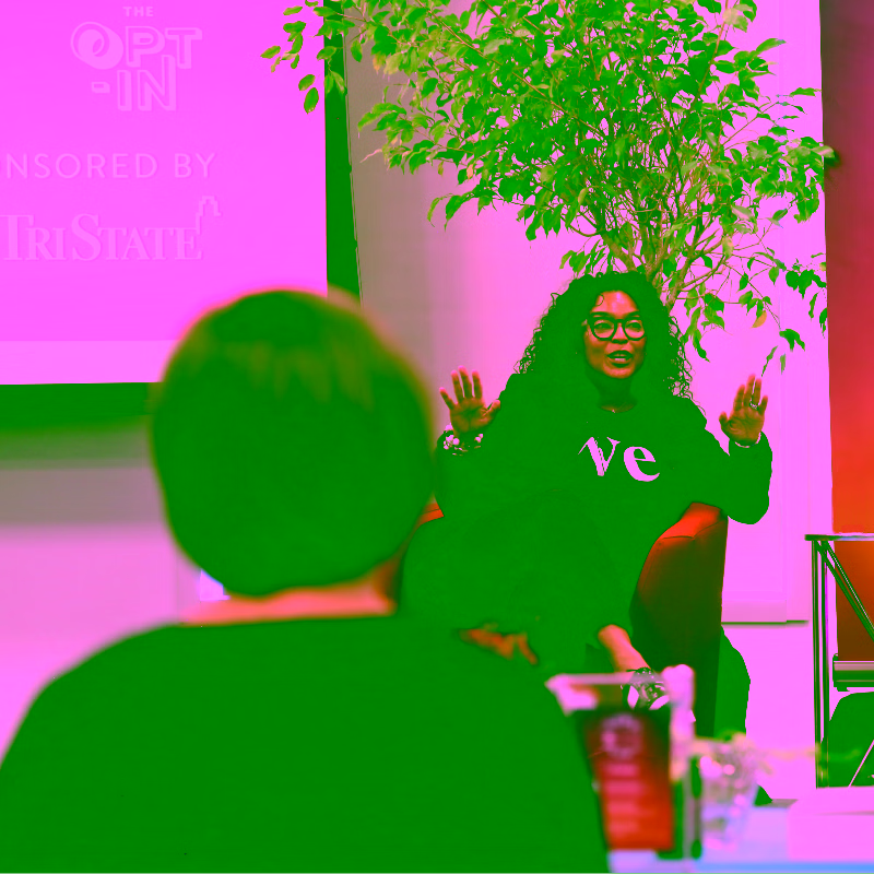 Aurora Archer, speaking at event